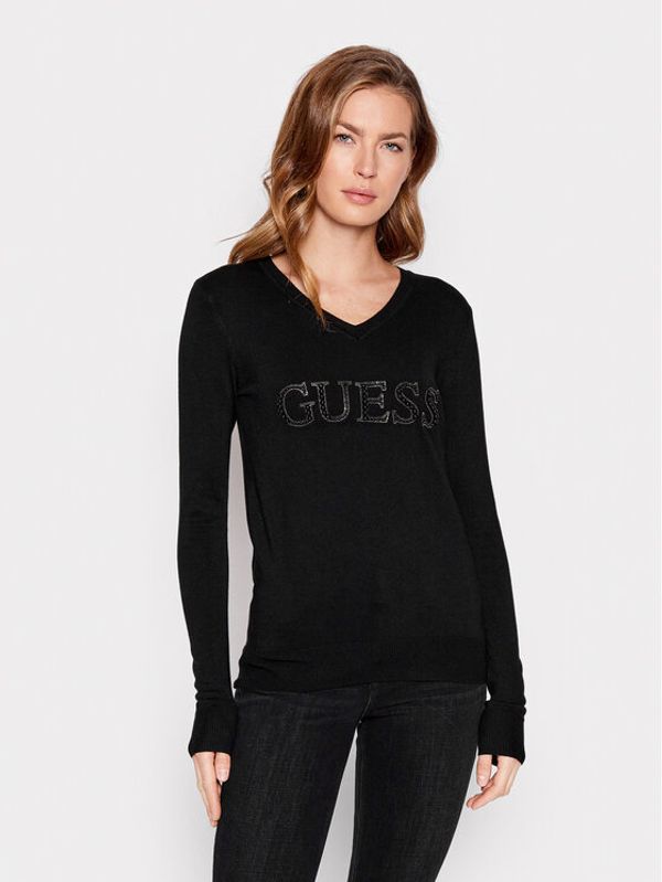 Guess Guess Pulover W2YR26 Z2NQ0 Črna Regular Fit