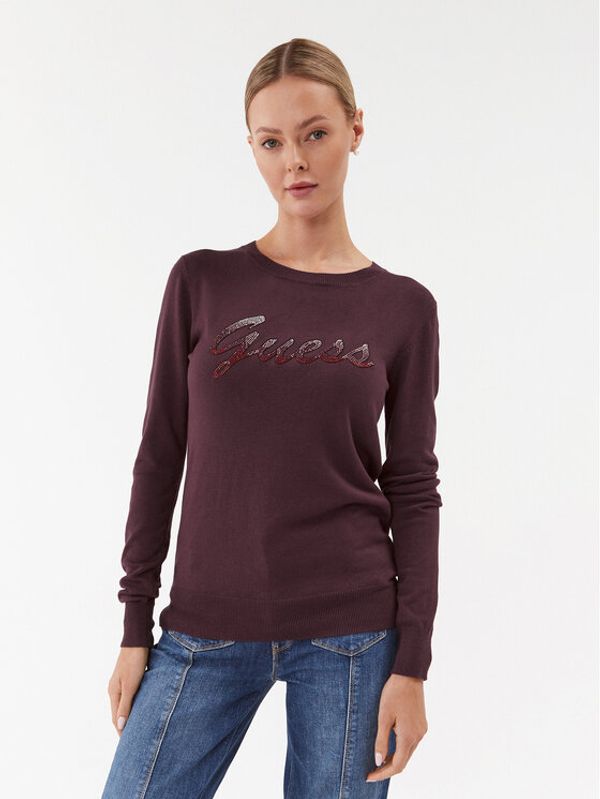 Guess Guess Pulover W3BR22 Z2NQ2 Bordo rdeča Regular Fit