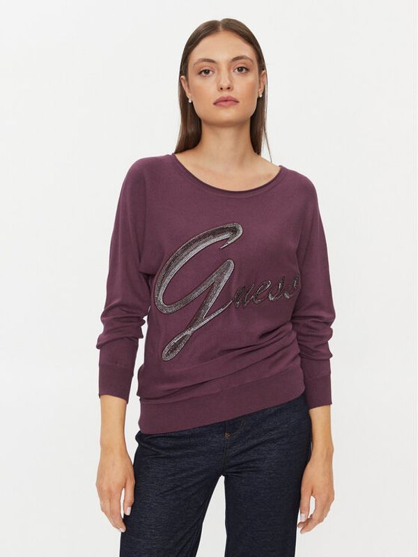 Guess Guess Pulover W3BR25 Z2NQ2 Bordo rdeča Regular Fit