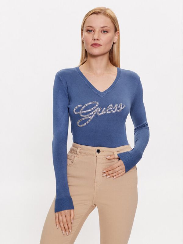 Guess Guess Pulover W3YR21 Z2NQ2 Modra Slim Fit