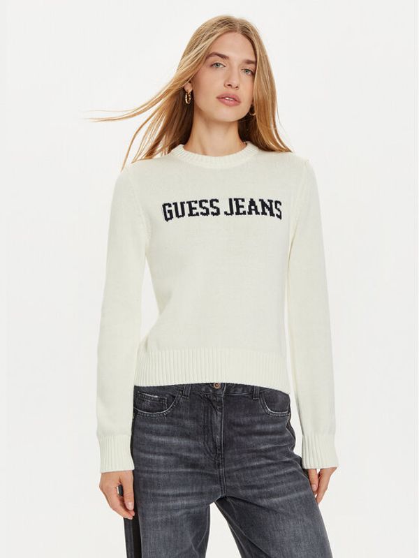 Guess Guess Pulover W4BR10 Z3HM1 Bela Regular Fit