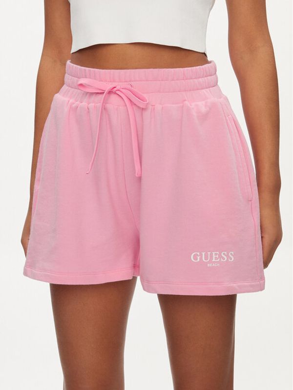 Guess Guess Športne kratke hlače E4GD01 KC5X0 Roza Relaxed Fit