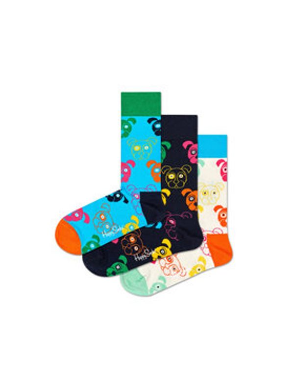 Happy Socks Happy Socks Set 3 parov unisex visokih nogavic XDOG08-0150 Pisana