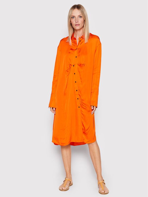 Herskind Herskind Srajčna obleka Barba 4422370 Oranžna Oversize