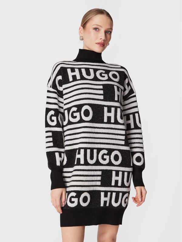 Hugo Hugo Pletena obleka Sisminy 50478976 Črna Oversize