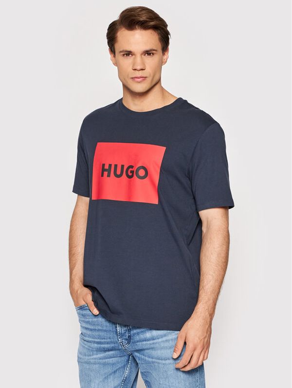 Hugo Hugo Majica Dulive222 50467952 Mornarsko modra Regular Fit