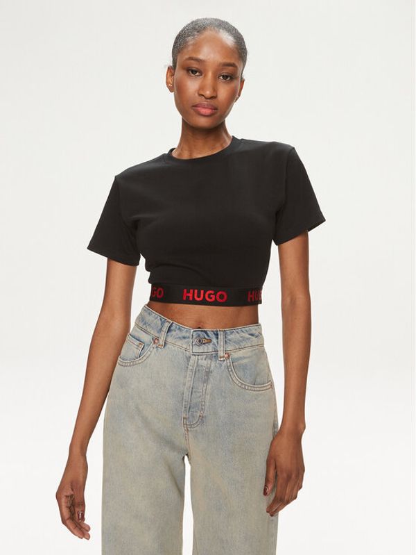 Hugo Hugo Majica Logo 50520497 Črna Relaxed Fit