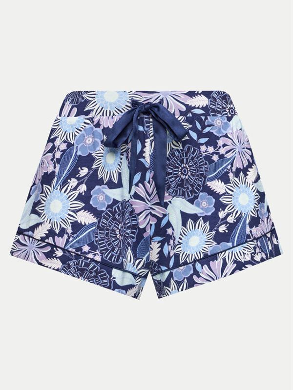Hunkemöller Hunkemöller Kratke hlače pižama Lillies Garden 205109 Modra Regular Fit
