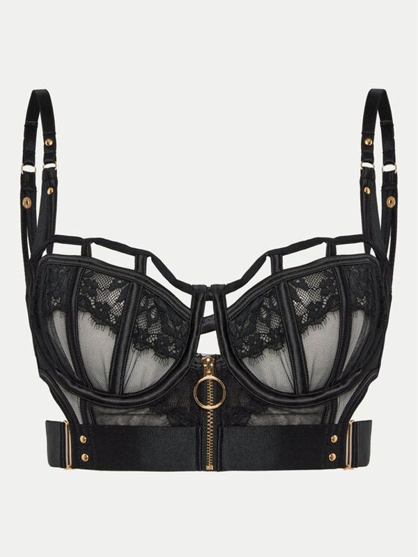 Hunkemöller Hunkemöller Nedrček s kostjo Sable 205531 Črna