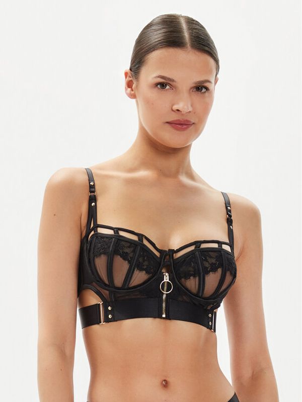 Hunkemöller Hunkemöller Nedrček s kostjo Sable 205531 Črna