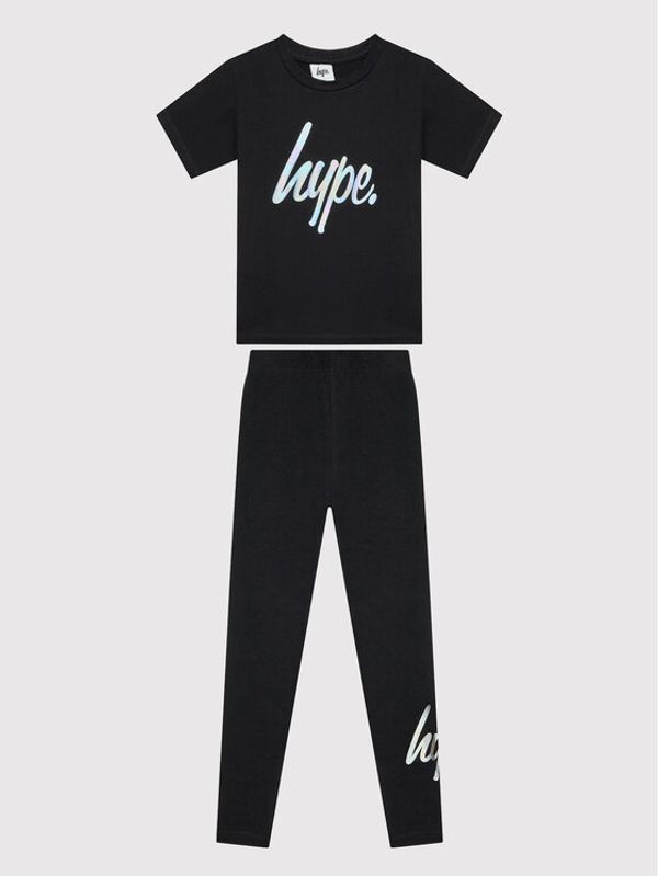 HYPE HYPE Komplet majica in legice ZVLR-327 Črna Regular Fit