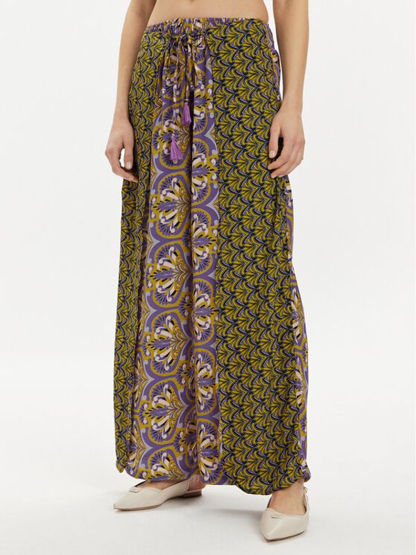 Iconique Iconique Hlače iz tkanine Sharon IC24-100 Pisana Relaxed Fit