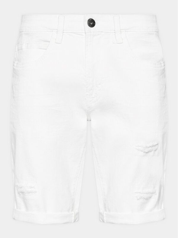 INDICODE INDICODE Jeans kratke hlače Kaden Holes 70-104 Bela Regular Fit