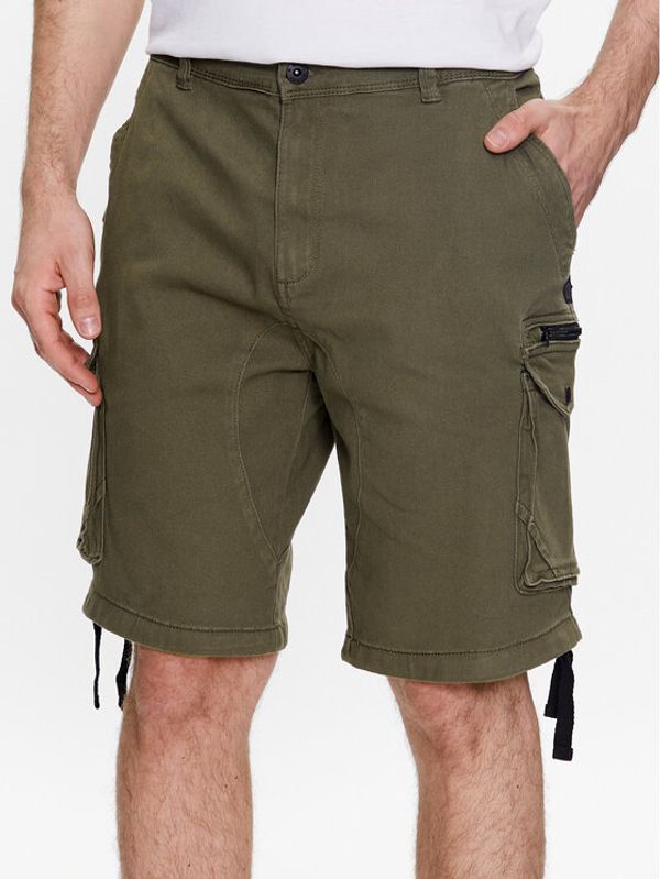 INDICODE INDICODE Kratke hlače iz tkanine Agron 70-557 Khaki Regular Fit