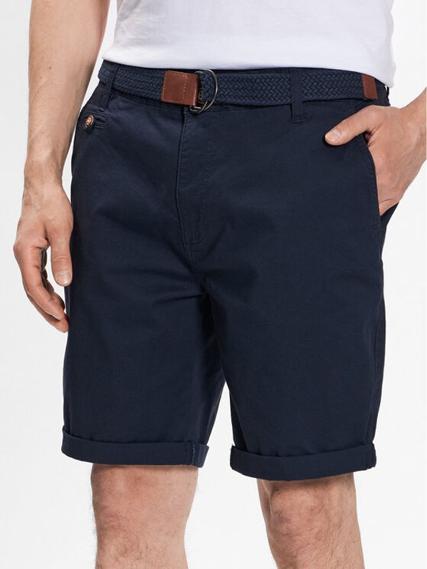 INDICODE INDICODE Kratke hlače iz tkanine Murphey 70-533 Mornarsko modra Regular Fit