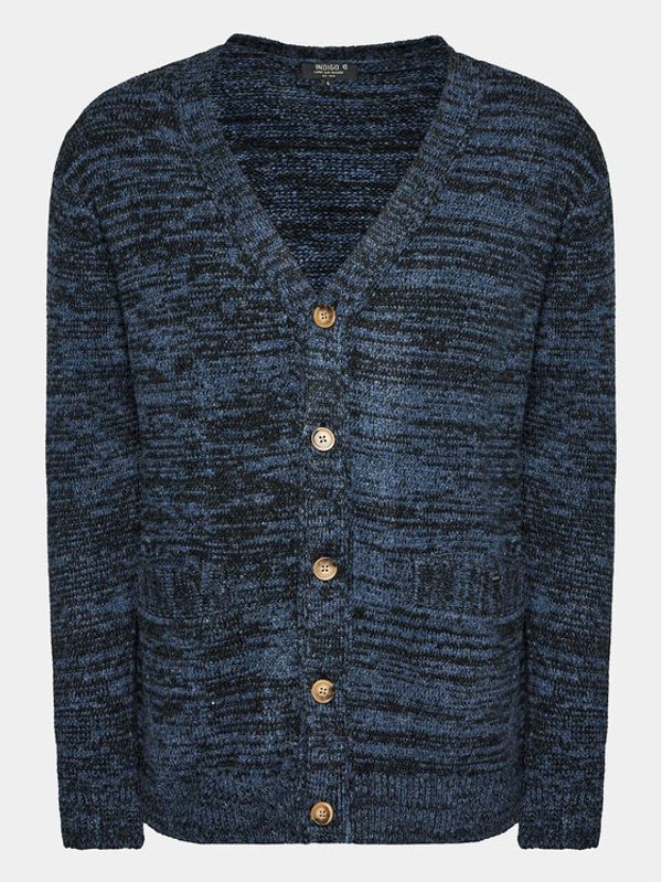 INDICODE INDICODE Pletena jopica Akille 35-723 Mornarsko modra Regular Fit