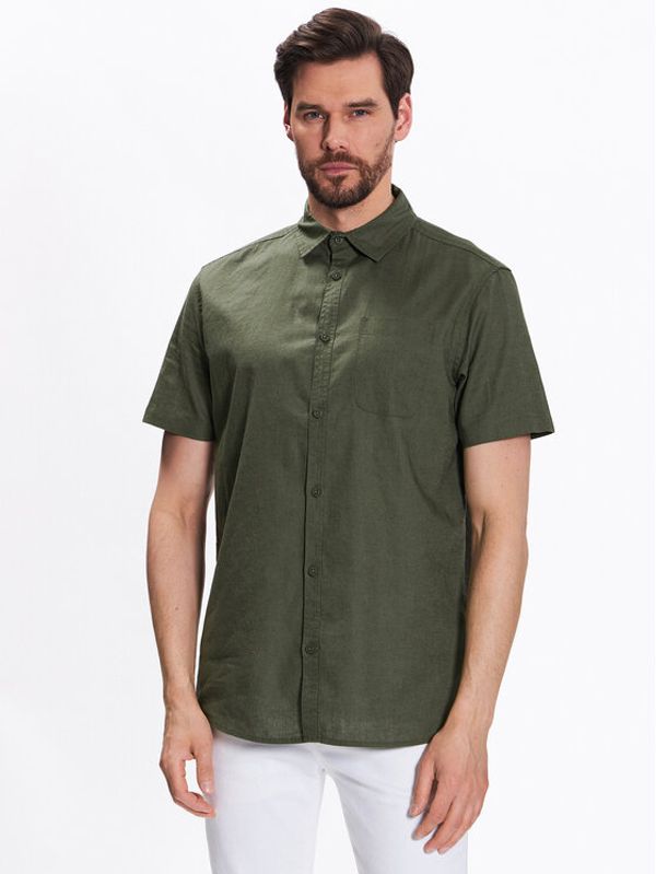 INDICODE INDICODE Srajca Glow 20-316 Zelena Regular Fit