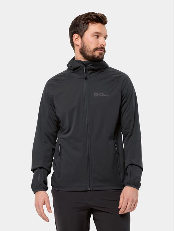 Jack Wolfskin Jack Wolfskin Jakna softshell Feldberg Hoody 1306922 Črna Regular Fit