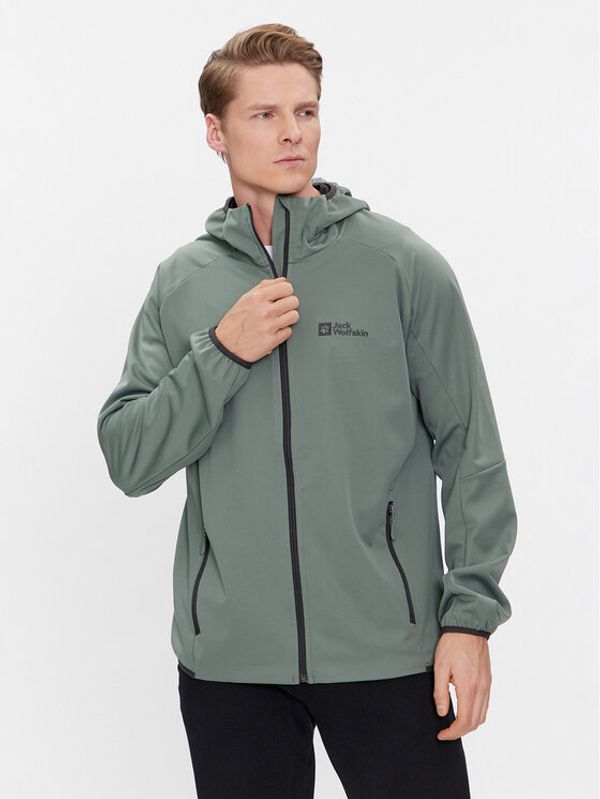 Jack Wolfskin Jack Wolfskin Jakna softshell Feldberg Hoody 1306922 Zelena Regular Fit