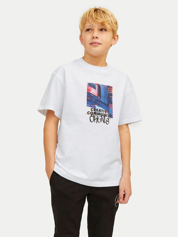 Jack&Jones Junior Jack&Jones Junior Majica Bushwick Blur 12263146 Bela Relaxed Fit