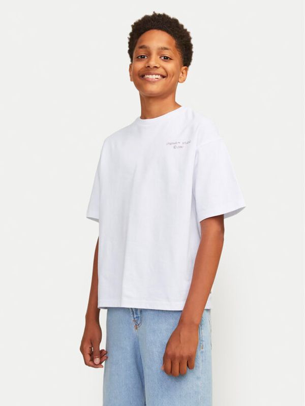 Jack&Jones Junior Jack&Jones Junior Majica Noho Back Graphic 12263186 Bela Relaxed Fit