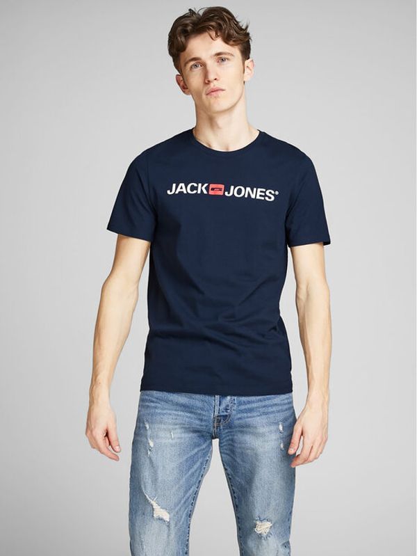Jack&Jones Jack&Jones Majica Corp Logo 12137126 Mornarsko modra Slim Fit