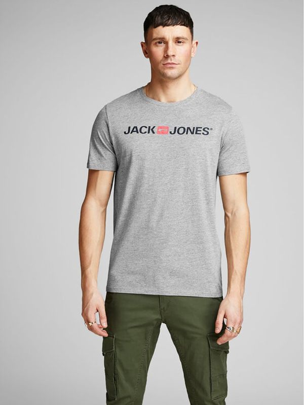 Jack&Jones Jack&Jones Majica Corp Logo 12137126 Siva Slim Fit