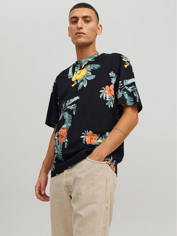 Jack&Jones Jack&Jones Majica Flores 12227780 Črna Relaxed Fit