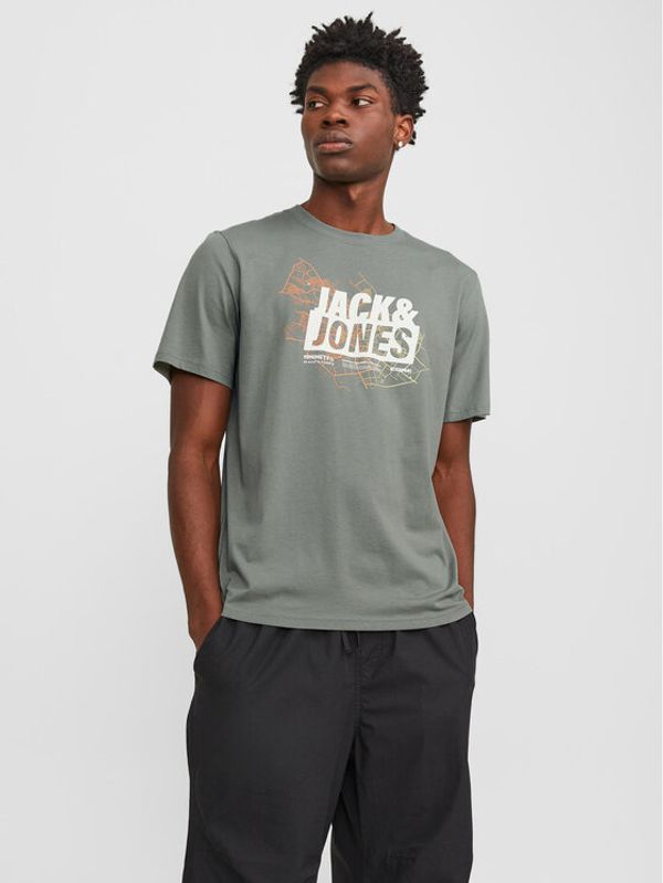 Jack&Jones Jack&Jones Majica Map Logo 12252376 Zelena Standard Fit