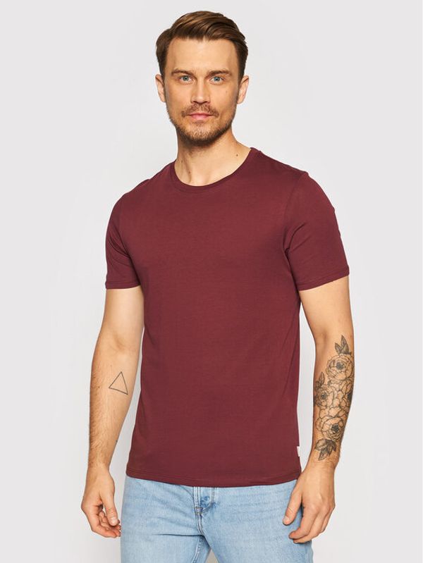 Jack&Jones Jack&Jones Majica Organic Basic 12156101 Bordo rdeča Slim Fit