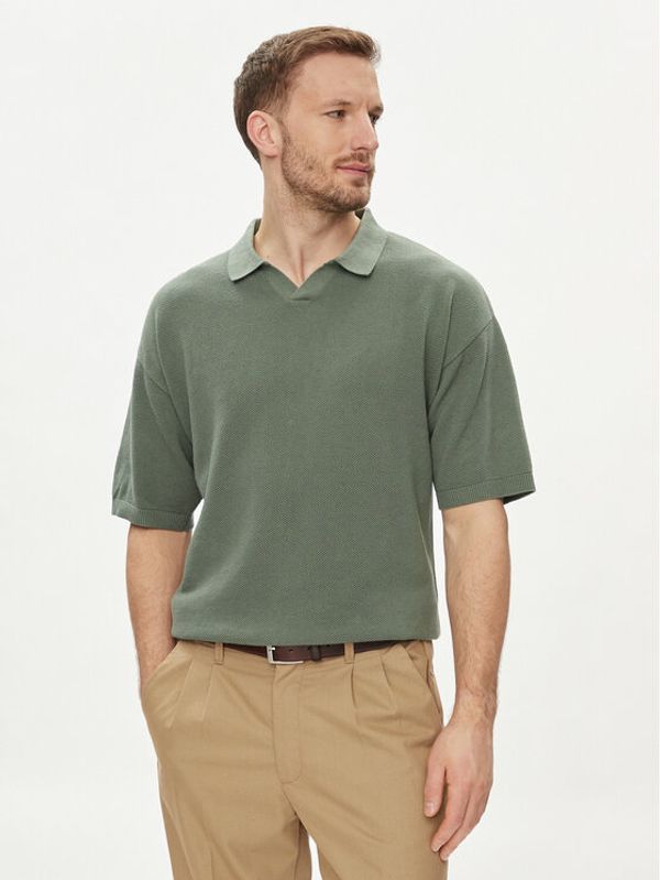 Jack&Jones Jack&Jones Polo majica Linen 12252748 Zelena Regular Fit