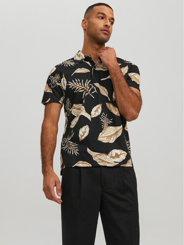 Jack&Jones Jack&Jones Polo majica Tropic 12210827 Črna Regular Fit