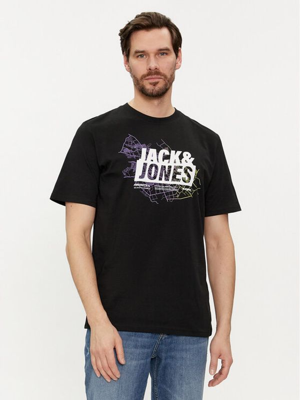 Jack&Jones Jack&Jones Set dveh majic Map Logo 12260796 Črna Regular Fit