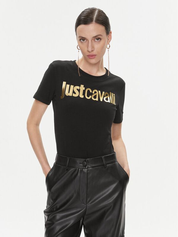 Just Cavalli Just Cavalli Majica 75PAHT00 Črna Regular Fit