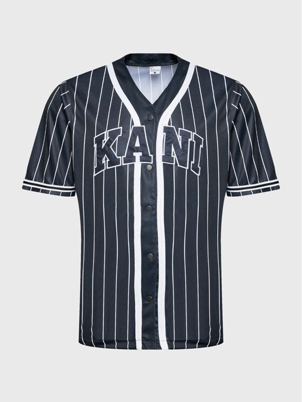 Karl Kani Karl Kani Majica Serif Pinstripe Baseball 6033360 Črna Relaxed Fit