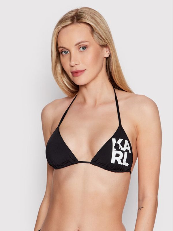 KARL LAGERFELD KARL LAGERFELD Gornji del bikini Printed Logo KL22WTP01 Črna