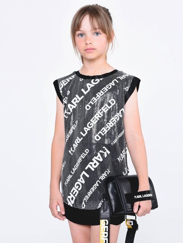 Karl Lagerfeld Kids Karl Lagerfeld Kids Elegantna obleka Z12242 D Črna Regular Fit