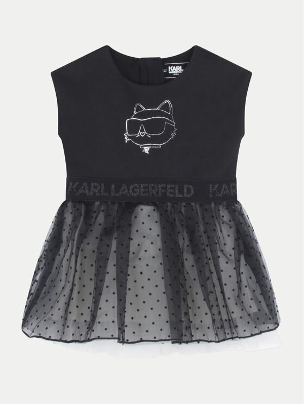 Karl Lagerfeld Kids Karl Lagerfeld Kids Elegantna obleka Z30278 D Črna Regular Fit