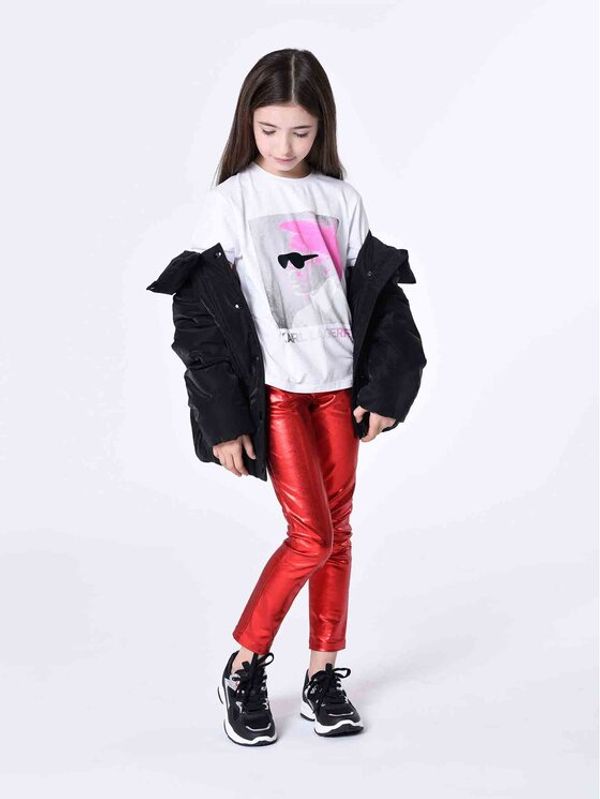 Karl Lagerfeld Kids Karl Lagerfeld Kids Hlače iz tkanine Z14219 S Rdeča Skinny Fit