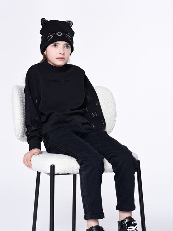 Karl Lagerfeld Kids Karl Lagerfeld Kids Jeans hlače Z14217 S Črna Mom Fit