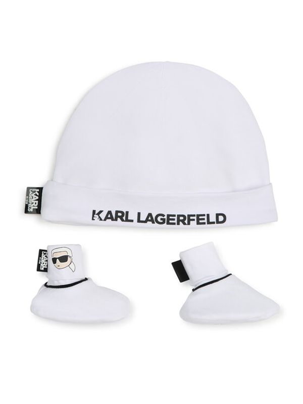 Karl Lagerfeld Kids Karl Lagerfeld Kids Komplet kapa in nogavice Z30180 Bela