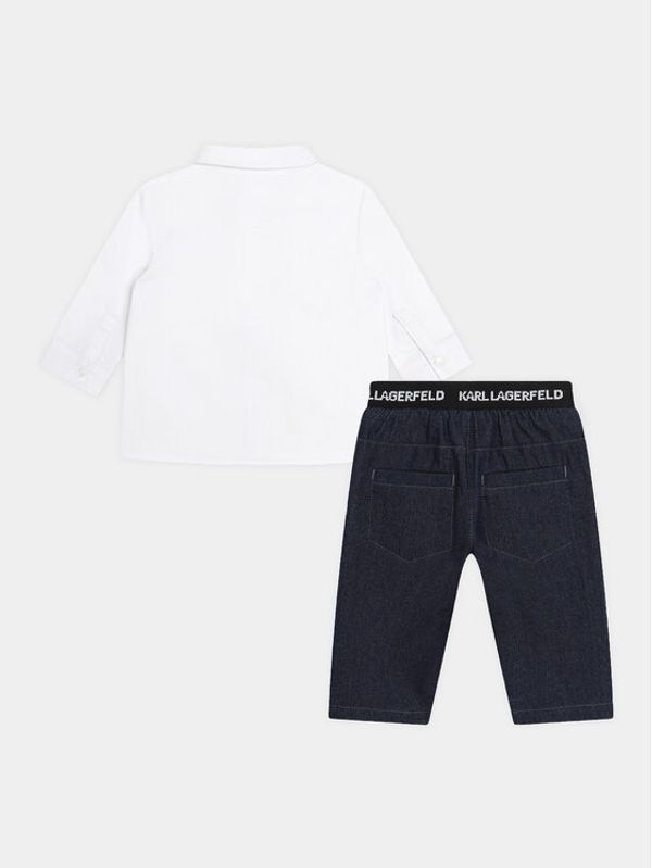 Karl Lagerfeld Kids Karl Lagerfeld Kids Komplet srajce in hlač iz blaga Z30135 S Pisana Regular Fit