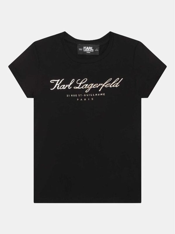 Karl Lagerfeld Kids Karl Lagerfeld Kids Majica Z15435 M Črna Regular Fit