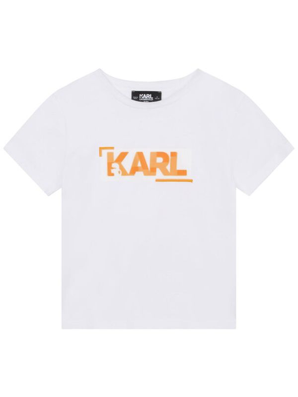 Karl Lagerfeld Kids Karl Lagerfeld Kids Majica Z25397 S Bela Regular Fit