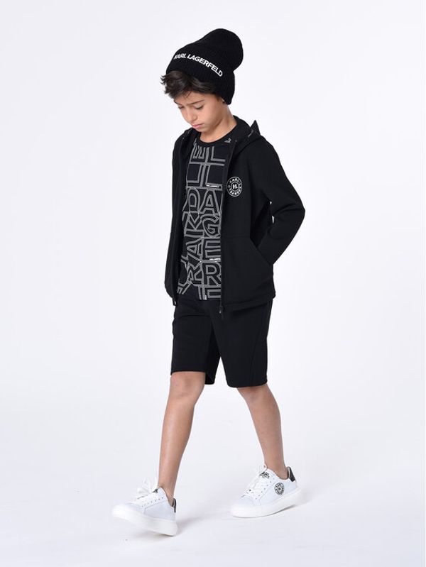 Karl Lagerfeld Kids Karl Lagerfeld Kids Majica Z25414 S Črna Regular Fit