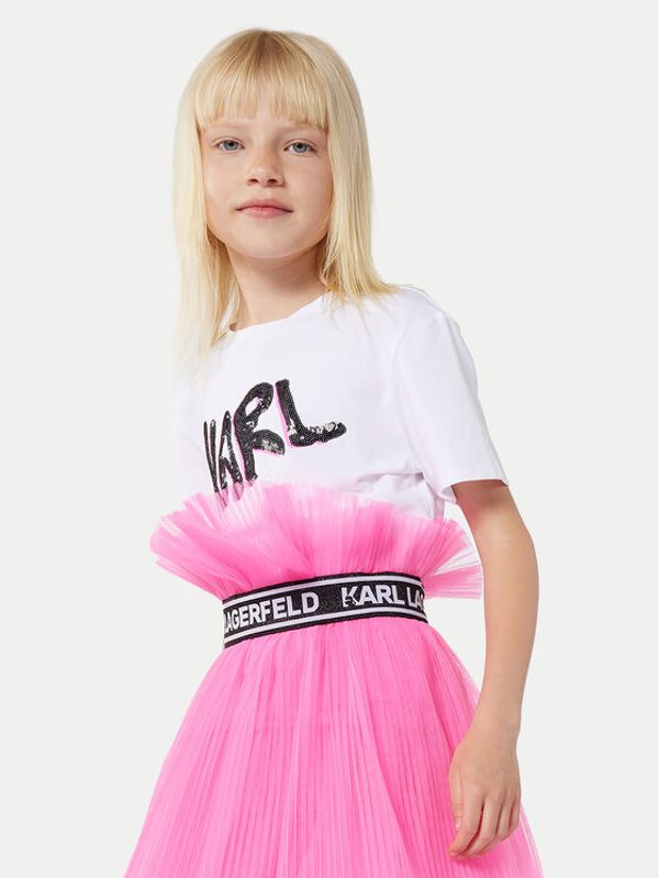 Karl Lagerfeld Kids Karl Lagerfeld Kids Majica Z30114 D Bela Regular Fit