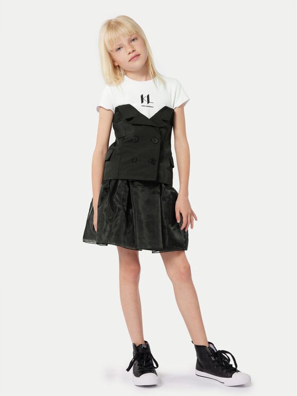 Karl Lagerfeld Kids Karl Lagerfeld Kids Vsakodnevna obleka Z30086 D Črna Regular Fit