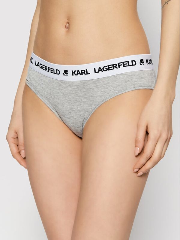 KARL LAGERFELD KARL LAGERFELD Klasične spodnje hlačke Logo Hipsters 211W2106 Siva