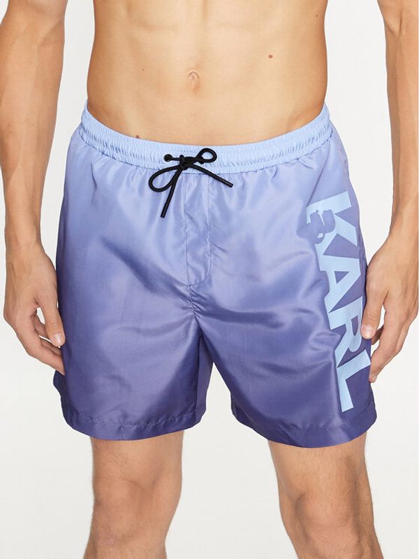 KARL LAGERFELD KARL LAGERFELD Kratke hlače za na plažo Karl Logo Medium Boardshorts 235M2202 Modra Regular Fit
