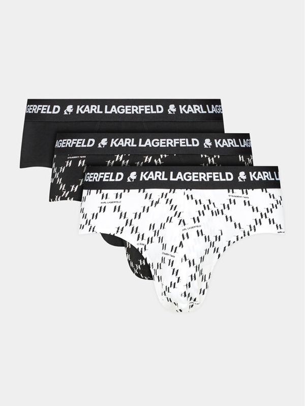 KARL LAGERFELD KARL LAGERFELD Set 3 sponjic Logo Monogram Brief Set(3Pack) 225M2102 Črna